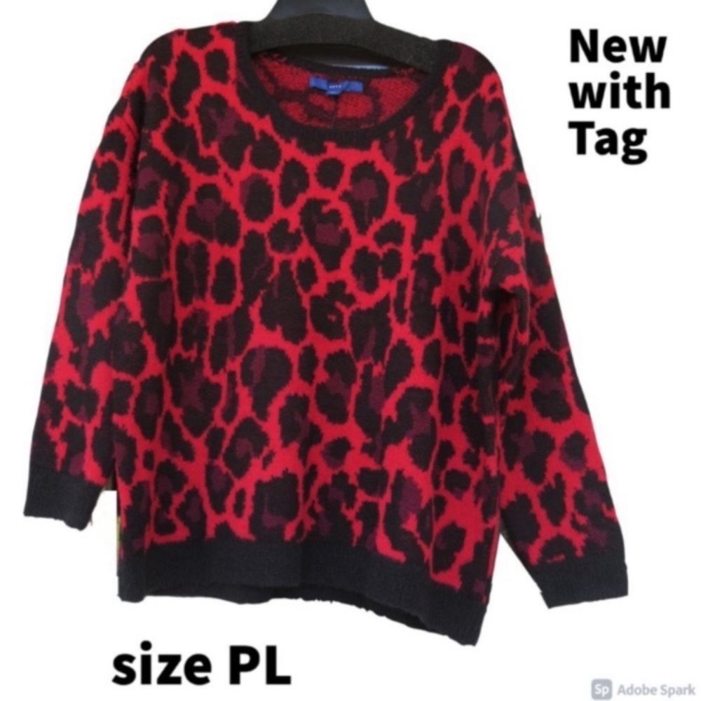 Relist 2/21/23 ❌ Apt. 9 animal print crewneck eyelash sweater PM or PL - Picture 12 of 15